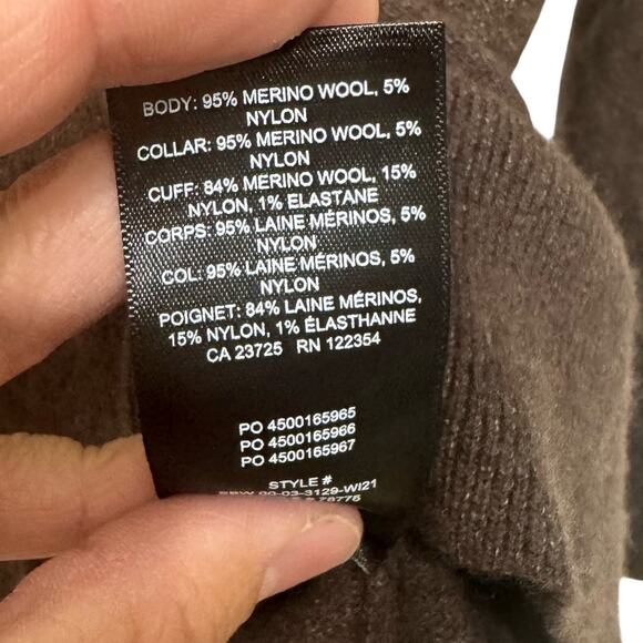 Aritzia Group Babaton Circuit Sweater Brown Merino Wool Womens Oversized Small - Picture 7 of 9